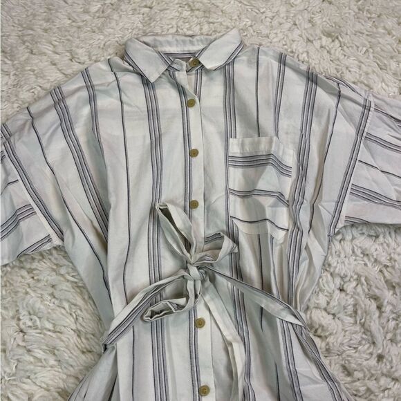 ATM Striped Shirt Button Down Dress - Picture 5 of 9